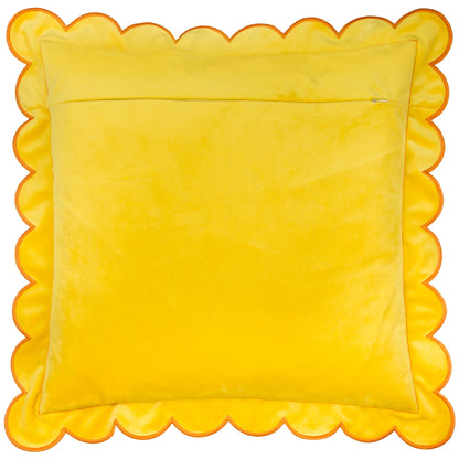 Lil Scallop Velvet Cushion - Lemon and Ginger