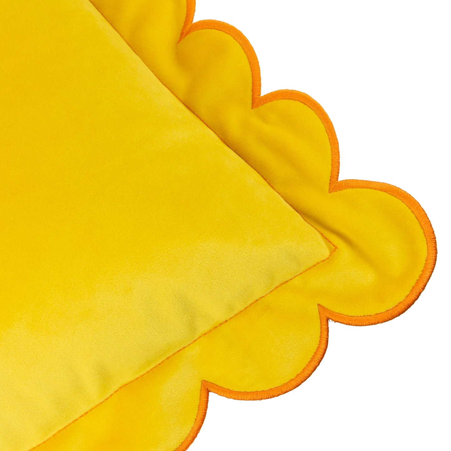 Lil Scallop Velvet Cushion - Lemon and Ginger