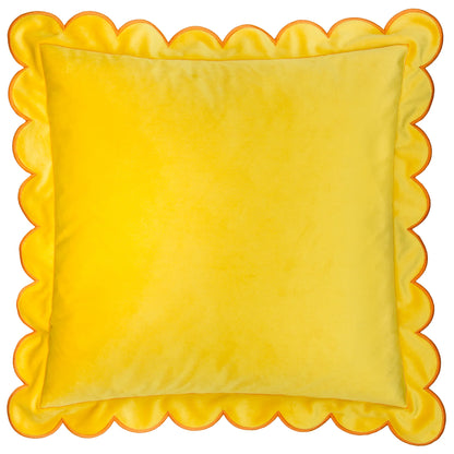 Lil Scallop Velvet Cushion - Lemon and Ginger