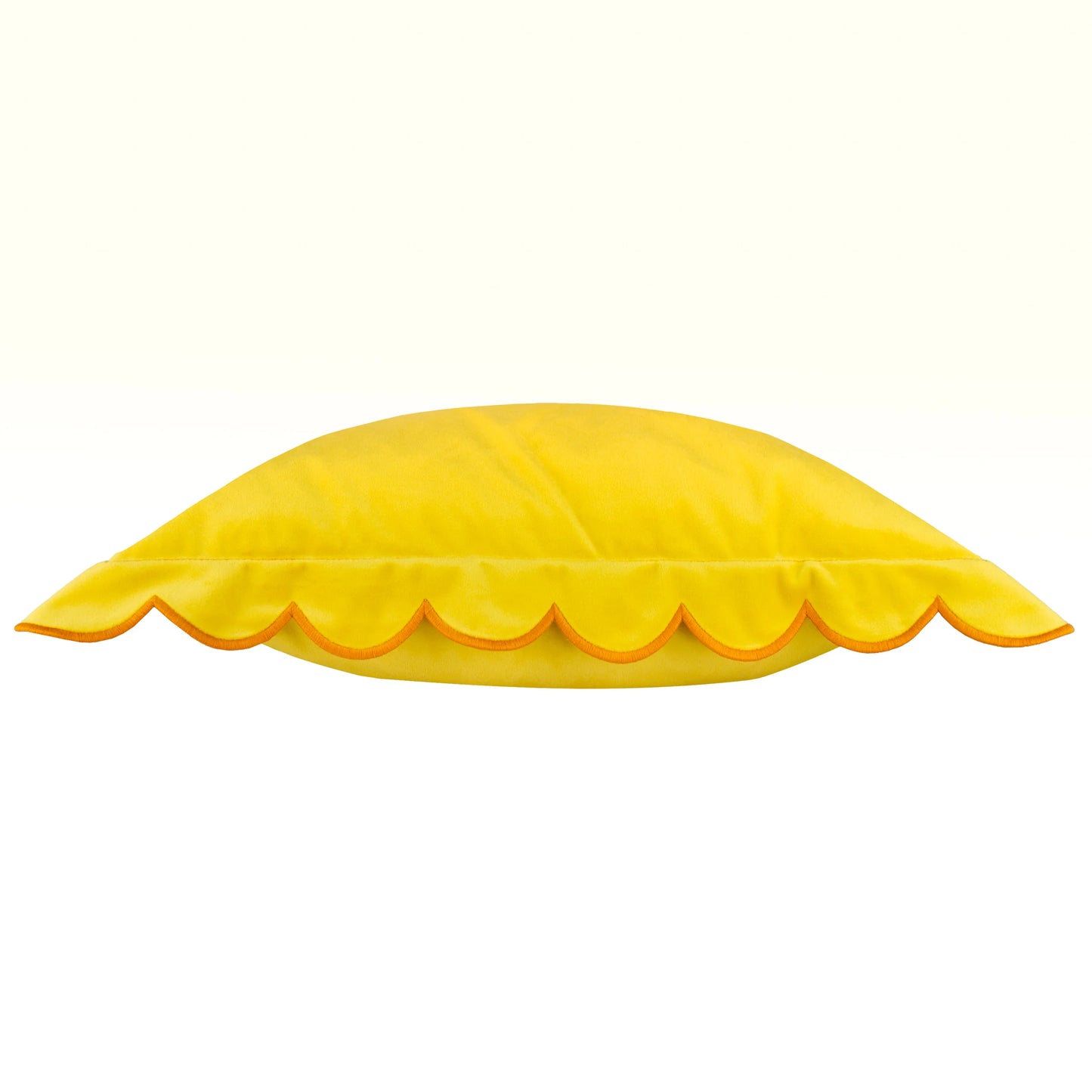 Lil Scallop Velvet Cushion - Lemon and Ginger