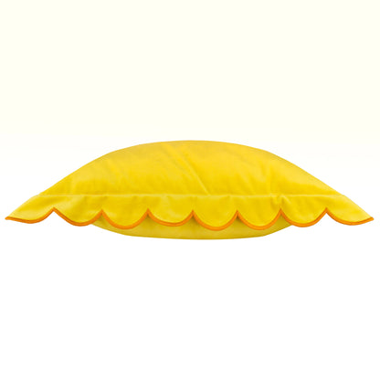 Lil Scallop Velvet Cushion - Lemon and Ginger