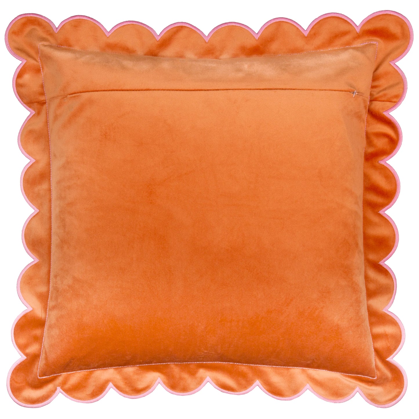Lil Scallop Velvet Cushion - Orange and Pink