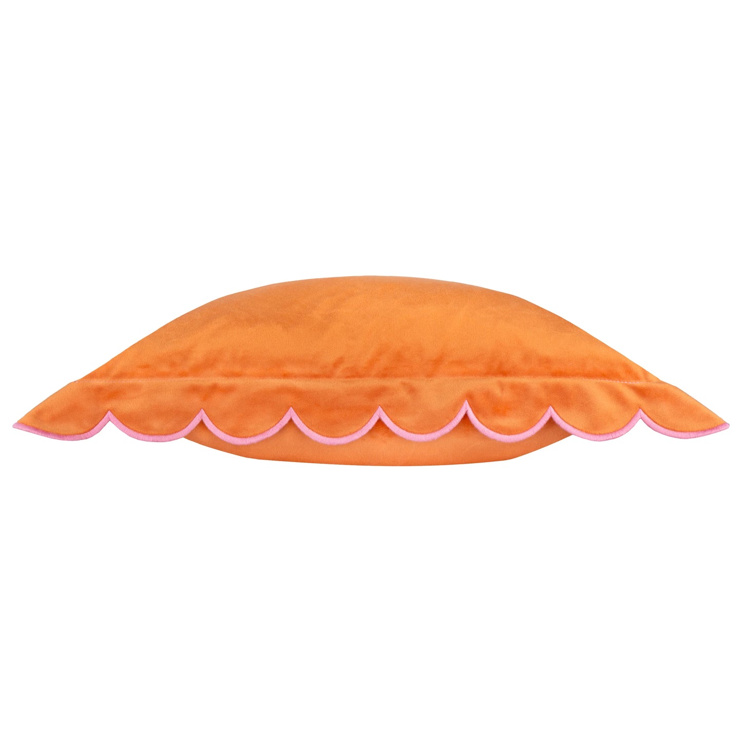 Lil Scallop Velvet Cushion - Orange and Pink