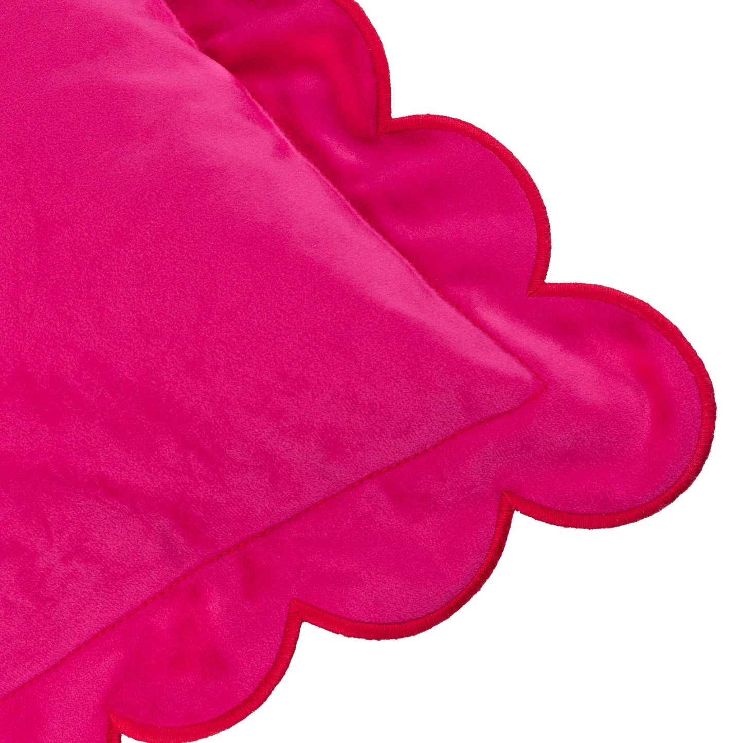 Lil Scallop Velvet Cushion - Pink and Red