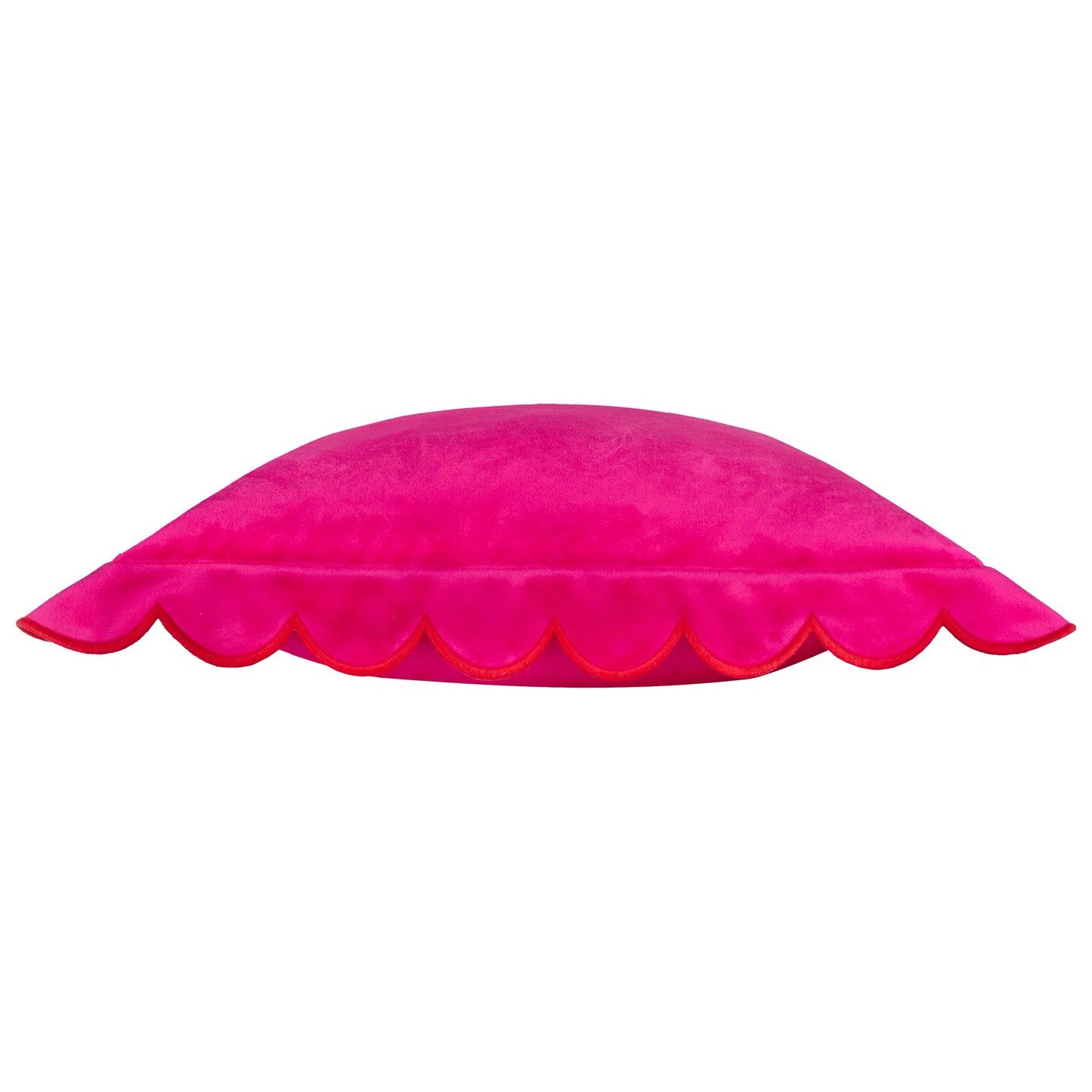 Lil Scallop Velvet Cushion - Pink and Red