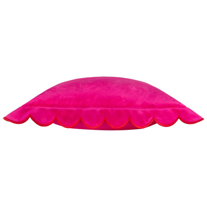 Lil Scallop Velvet Cushion - Pink and Red