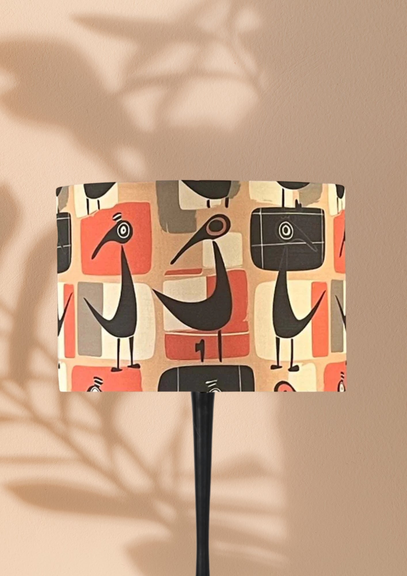 30cm Abstract Bird Retro Style Drum Lampshade