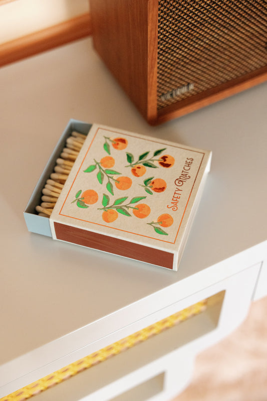 Square "Oranges" Boxed Matches - 125 Matches