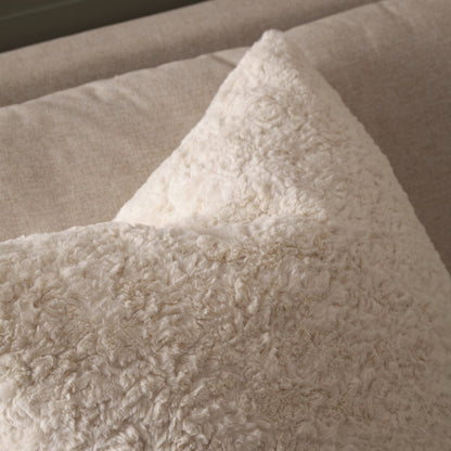 Megeve Faux Fur Cushion Ecru