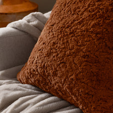 Megeve Faux Fur Cushion Rust