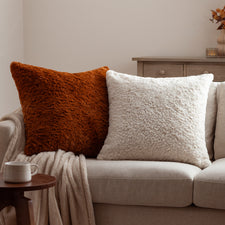 Megeve Faux Fur Cushion Rust