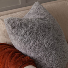 Megeve Faux Fur Cushion Slate