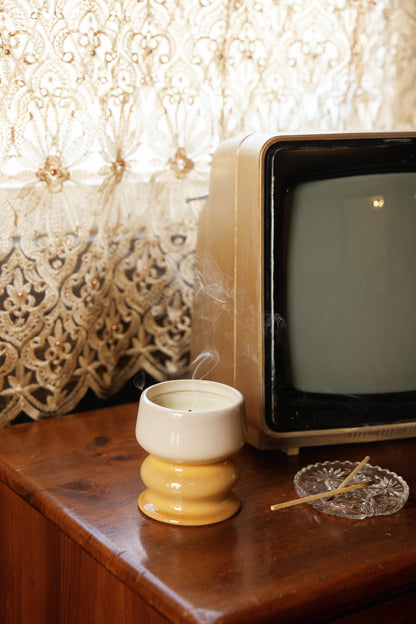 Melt Ombre Sand & Stone Ceramic Candle – Smoked Pistachio