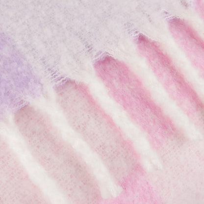 Maisie Checked Tasselled Throw - Aqua Blossom