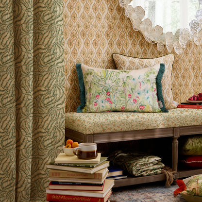 Mangrove Printed Velvet Cushion – Green