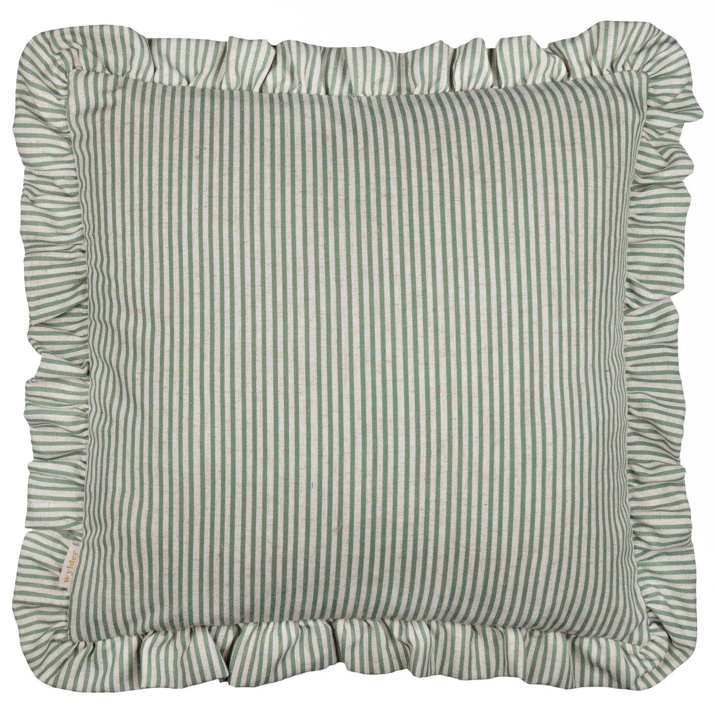 Martha Embroidered Ruffle Cushion - Sage