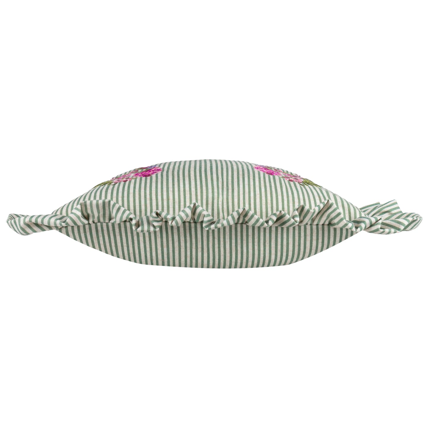 Martha Embroidered Ruffle Cushion - Sage