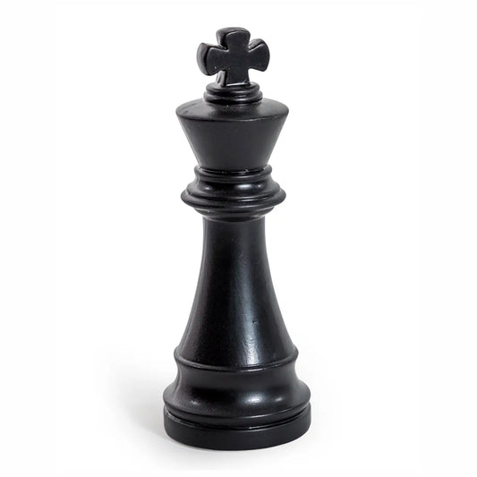 Matt Black Large Ceramic King Chess Piece Ornament