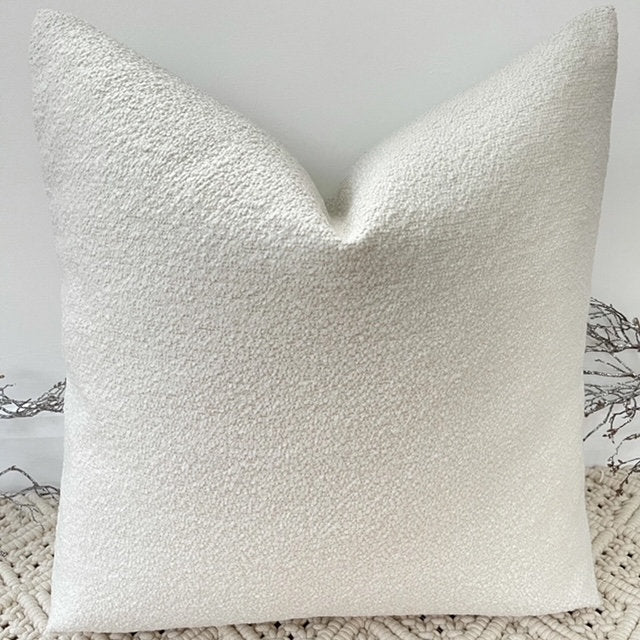 Medium Luxury Boucle Cushion Non-Piped - Ivory