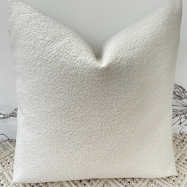 Medium Luxury Boucle Cushion Non-Piped - Ivory