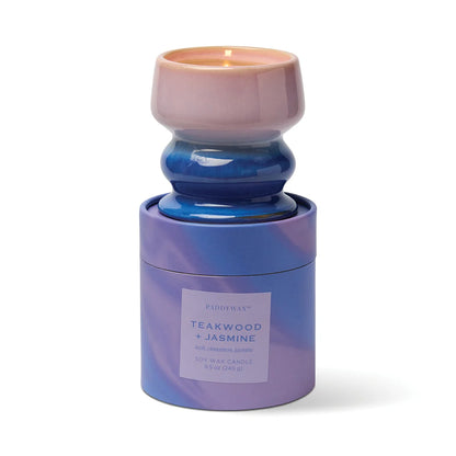 Melt Ombre Lilac & Blue Ceramic Candle – Teakwood & Jasmine