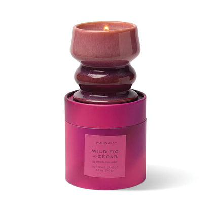Melt Ombre Purple & Pink Ceramic Candle – Wild Fig & Cedar