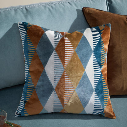 Ginger Metro Harlequin Velvet Cushion