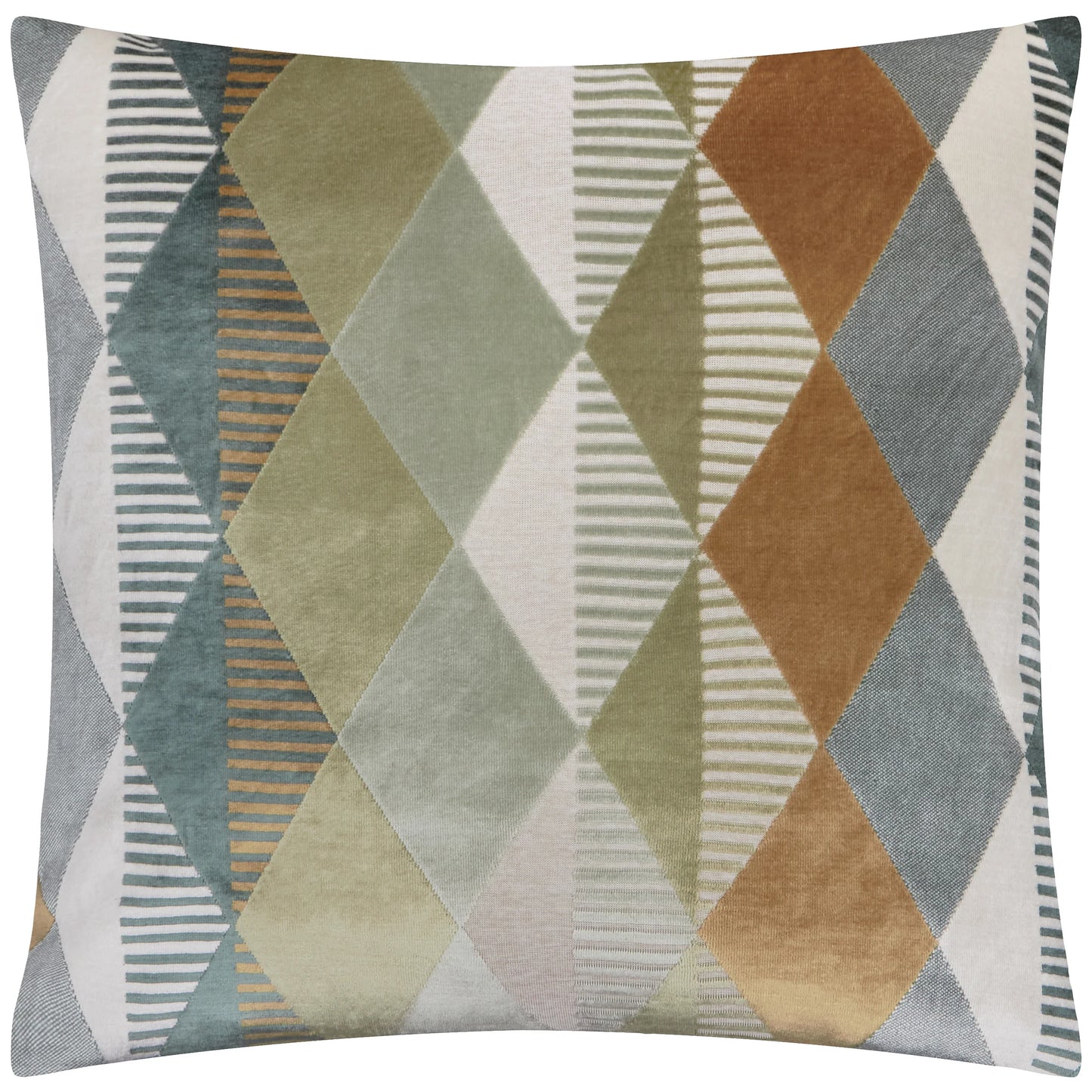 Green Metro Harlequin Velvet Cushion