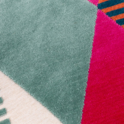 Pink Metro Harlequin Velvet Cushion