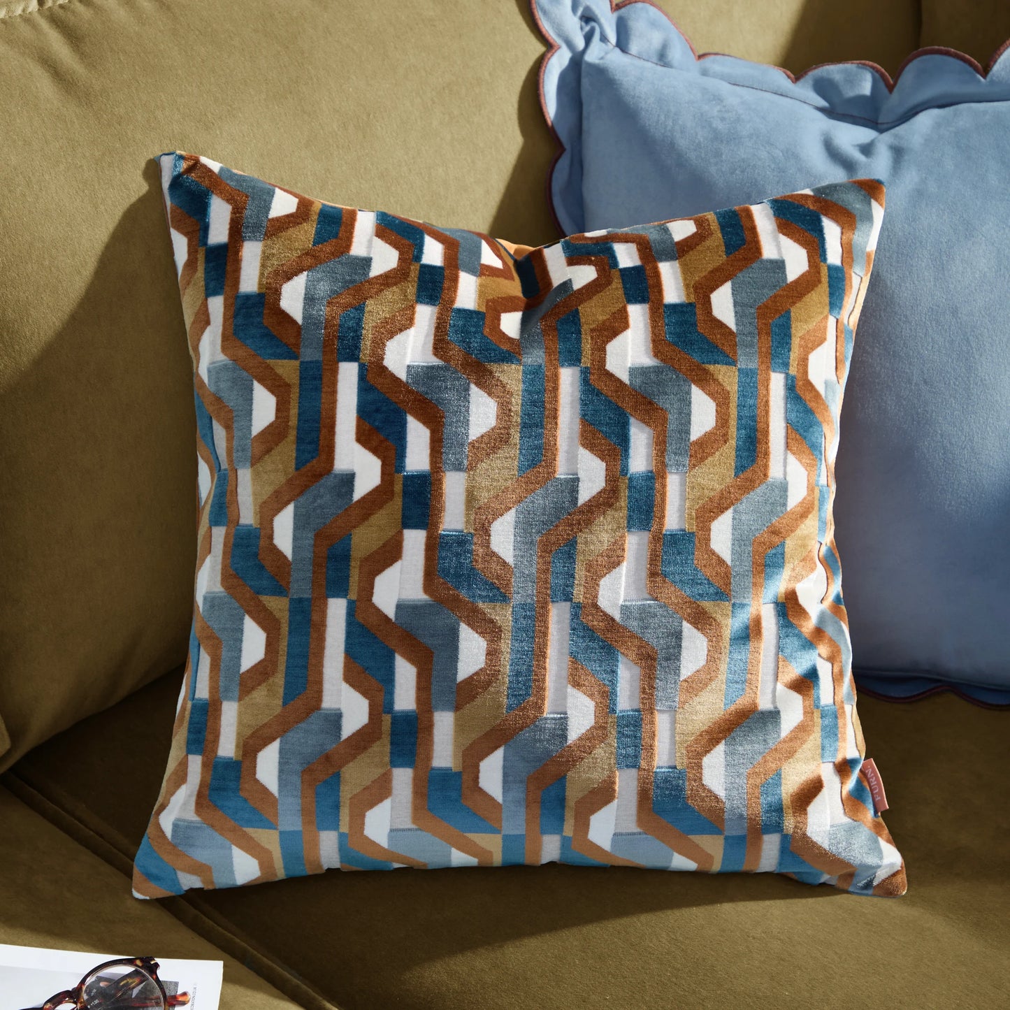 Ginger Metro Prism Velvet Cushion
