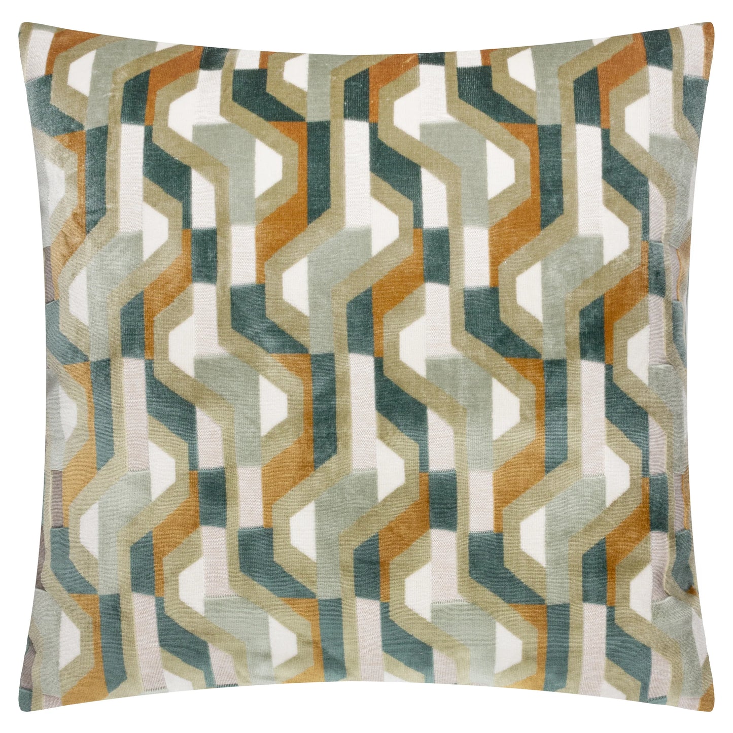 Green Metro Prism Velvet Cushion