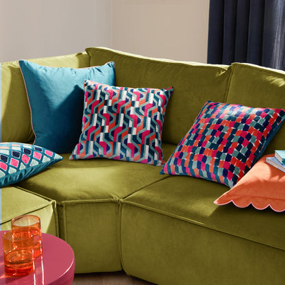 Pink Metro Prism Velvet Cushion