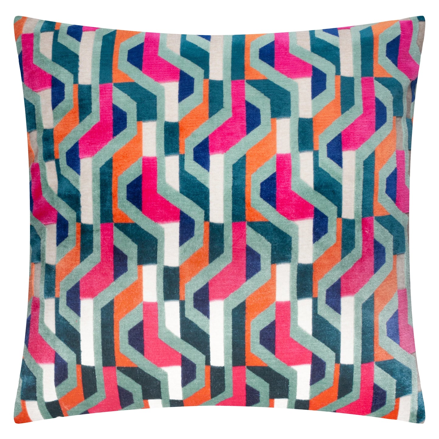 Pink Metro Prism Velvet Cushion