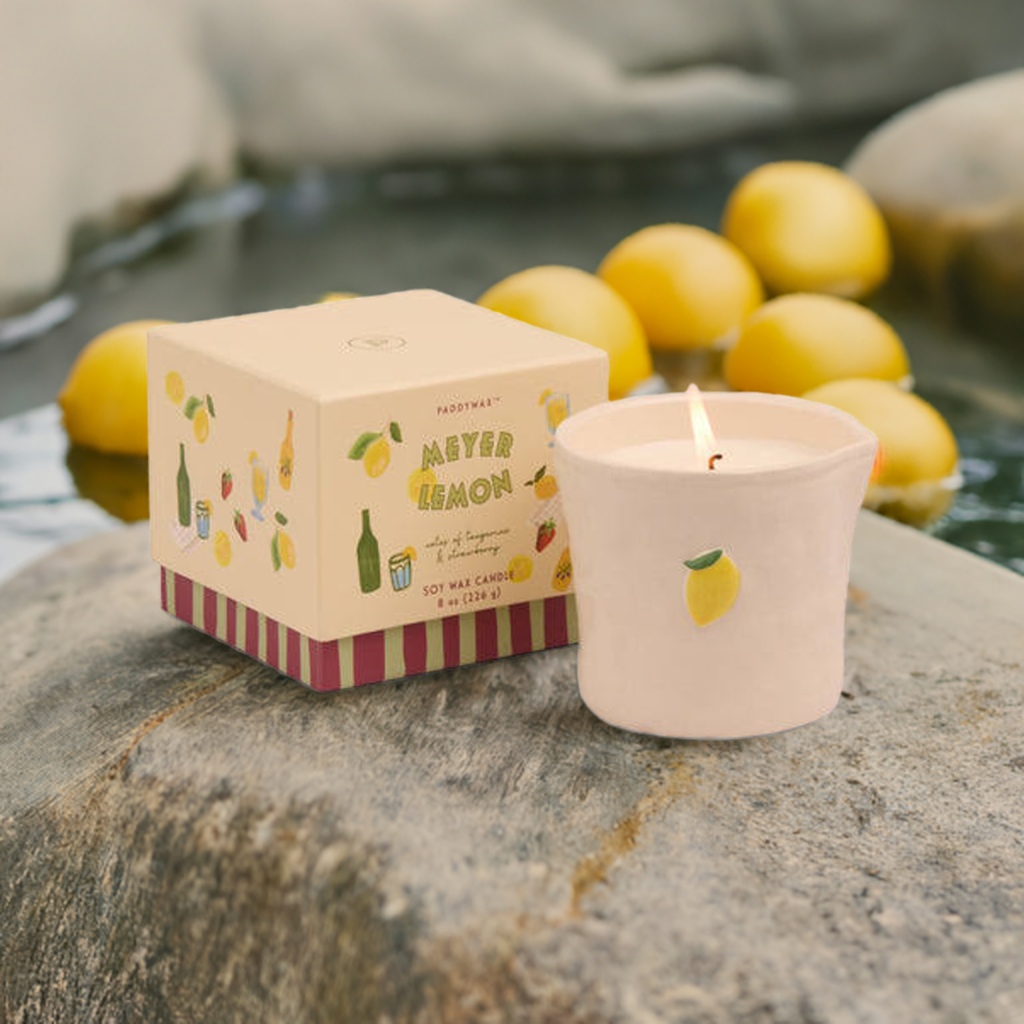 Meyer Lemon Embossed Bistro Ceramic Boxed Candle