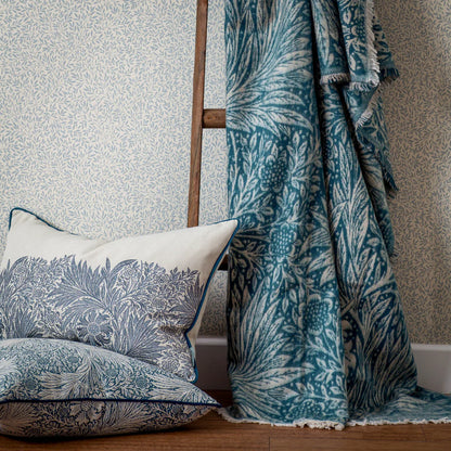 Morris & Co. Marigold Jacquard Throw - Indigo