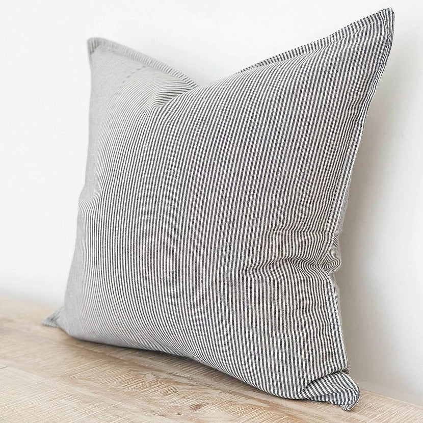 Navy Pinstripe Cushion