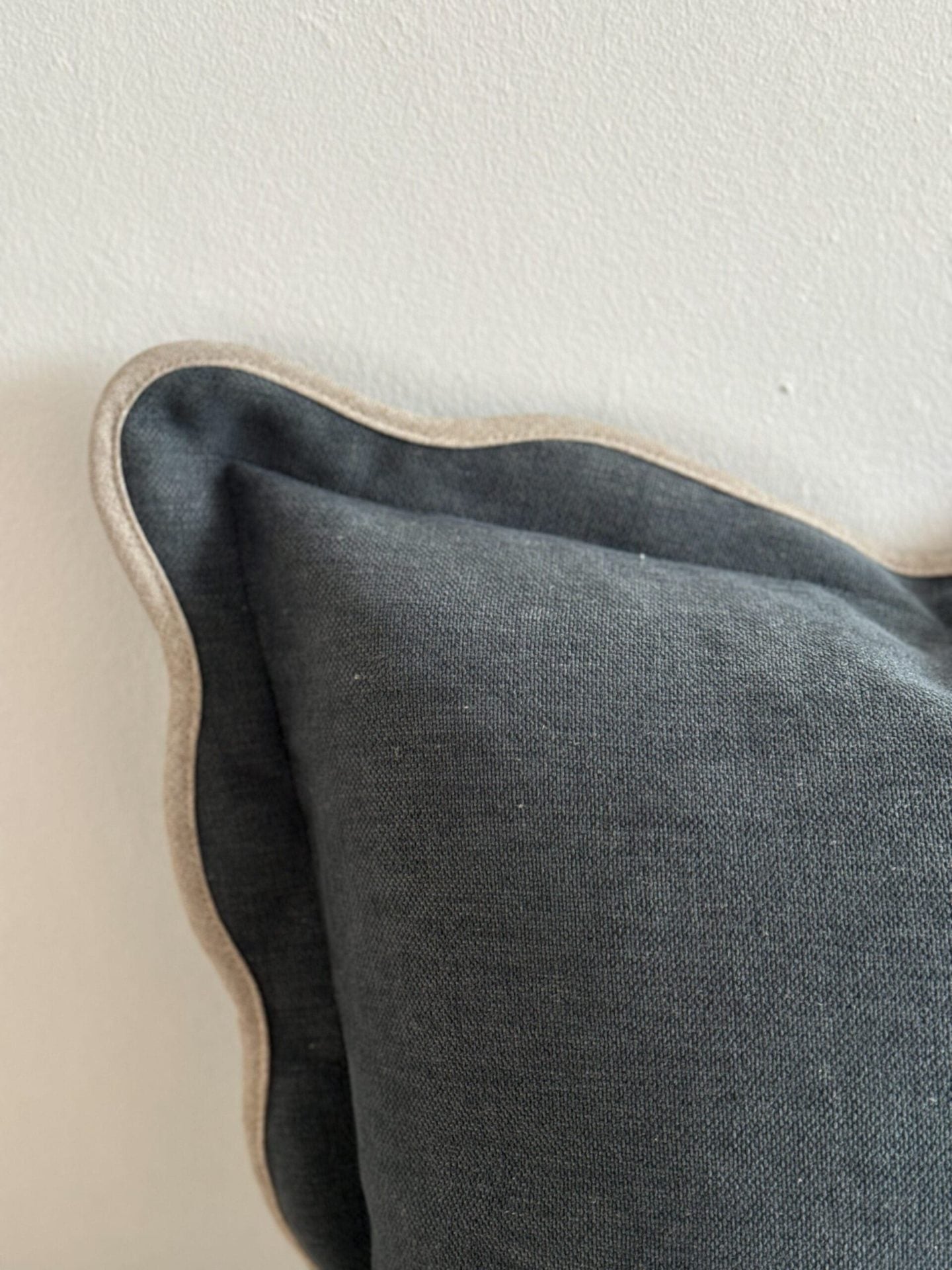 Navy Scalloped Edge Cushion