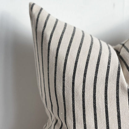 Navy Stripe Linen Blend Cushion