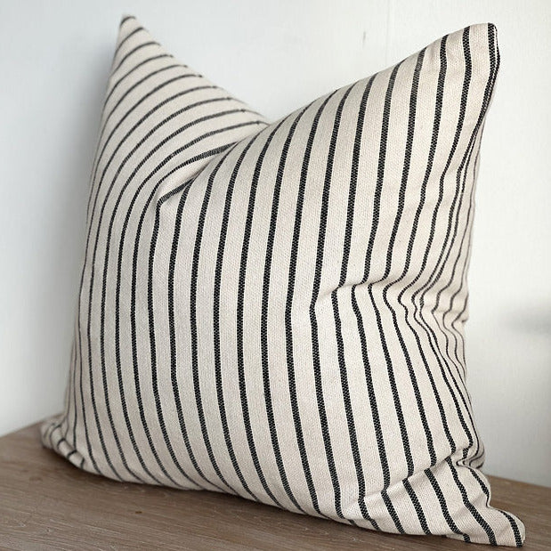 Navy Stripe Linen Blend Cushion