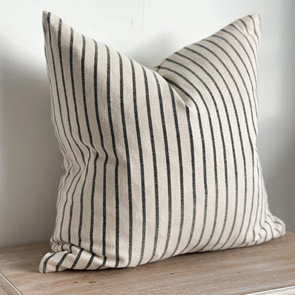 Navy Stripe Linen Blend Cushion