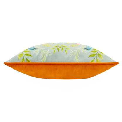 Nectar Garden Blossom Piped Velvet Cushion - Multicolour
