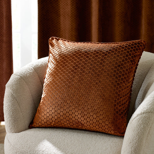 Neptune Copper Velvet Cushion