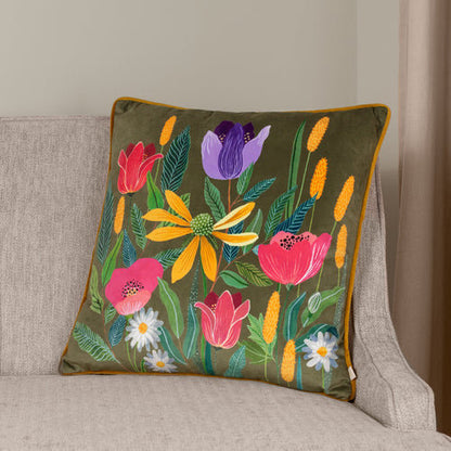 Olive House of Bloom Celandine Cushion