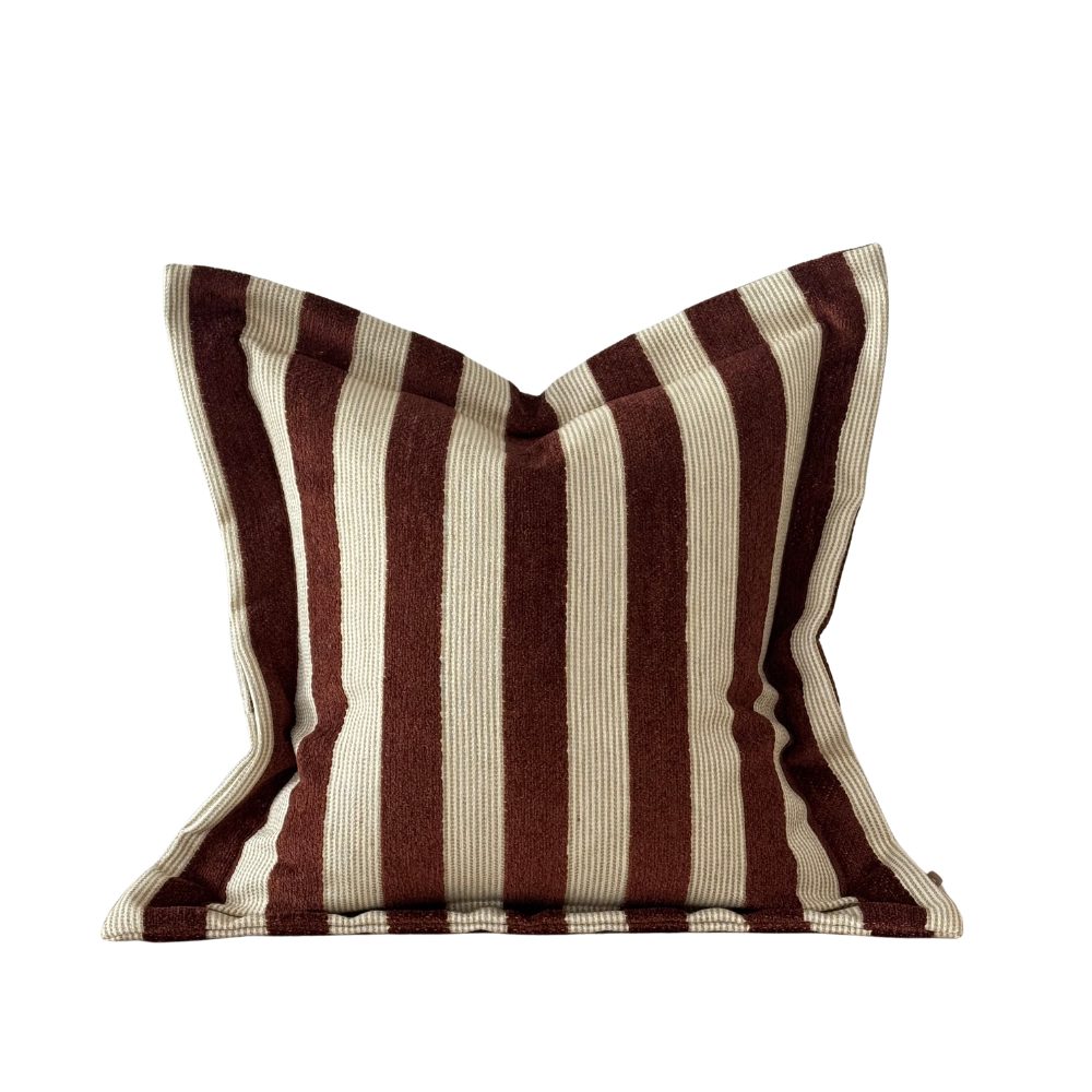 Orla Bugundy Stripe Cushion