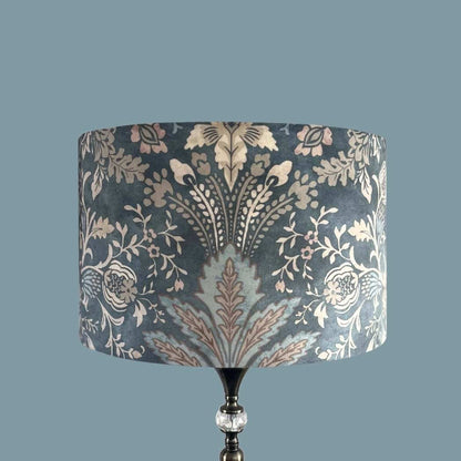 40cm Luxury Art Nouveau Inspired Blue Velvet Drum Lampshade