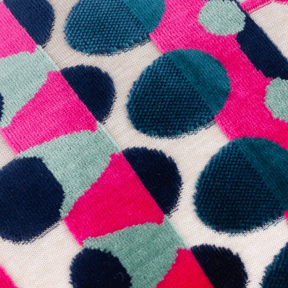 Pink Metro Abstract Velvet Jacquard Rectangular Cushion