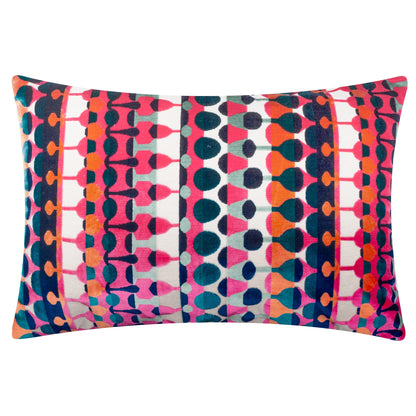 Pink Metro Abstract Velvet Jacquard Rectangular Cushion