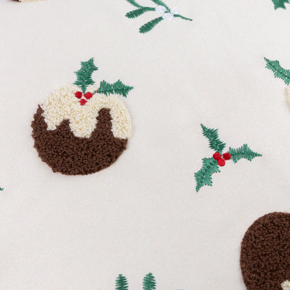 Christmas Puddings Tufted Velvet Cushion