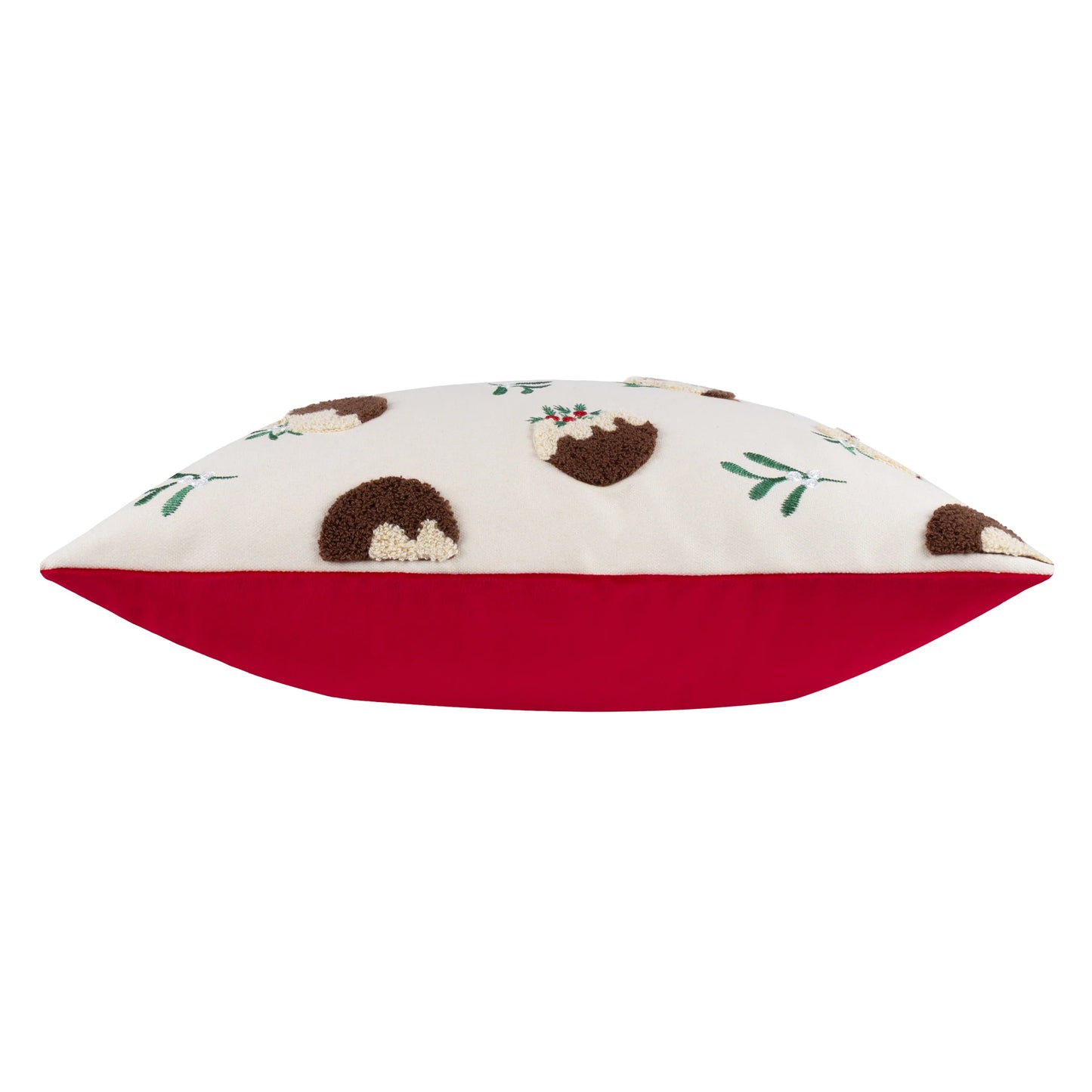 Christmas Puddings Tufted Velvet Cushion