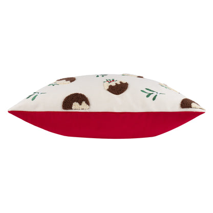 Christmas Puddings Tufted Velvet Cushion